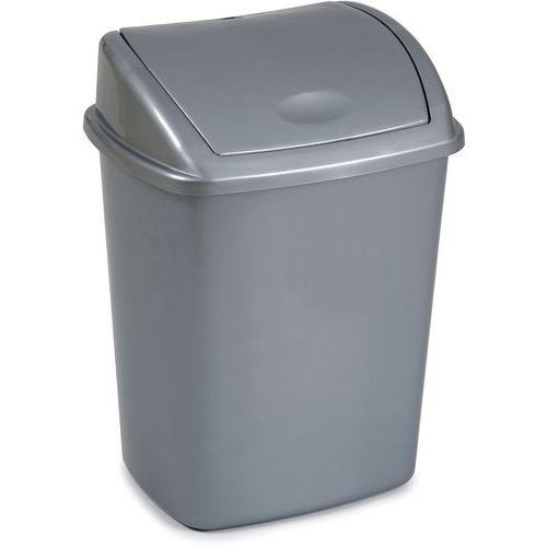 POUBELLE À COUVERCLE BASCULANT 26 L GRIS - VEPABINS