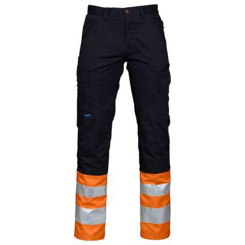 PROJOB 6523 PANTALON POLYCOTON - EN ISO 20471 CLASSE 1 ORANGE/NOIR - TAILLE 38