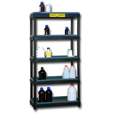 Rayonnage de sécurité en HDPE - 5 niveaux de stockage - Modèle RRP2 avec bacs de rétention amovibles_0