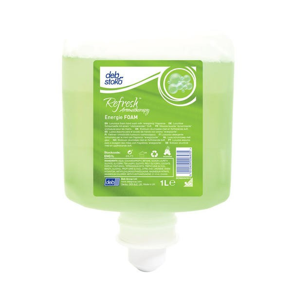 Recharge mousse lavante mains energie foam wash debstoko carton 6x1l_0