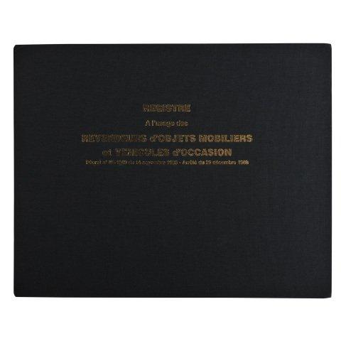 REGISTRE D'OBJETS MOBILIERS ET VÉHICULES D'OCCASION 24 X 32 CM110 PAGES