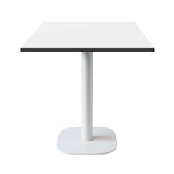 Restootab - Table 70x70cm - modèle Round blanc blanc chants noir - blanc TB-ROU1-7070M-BLANC-NOI_0