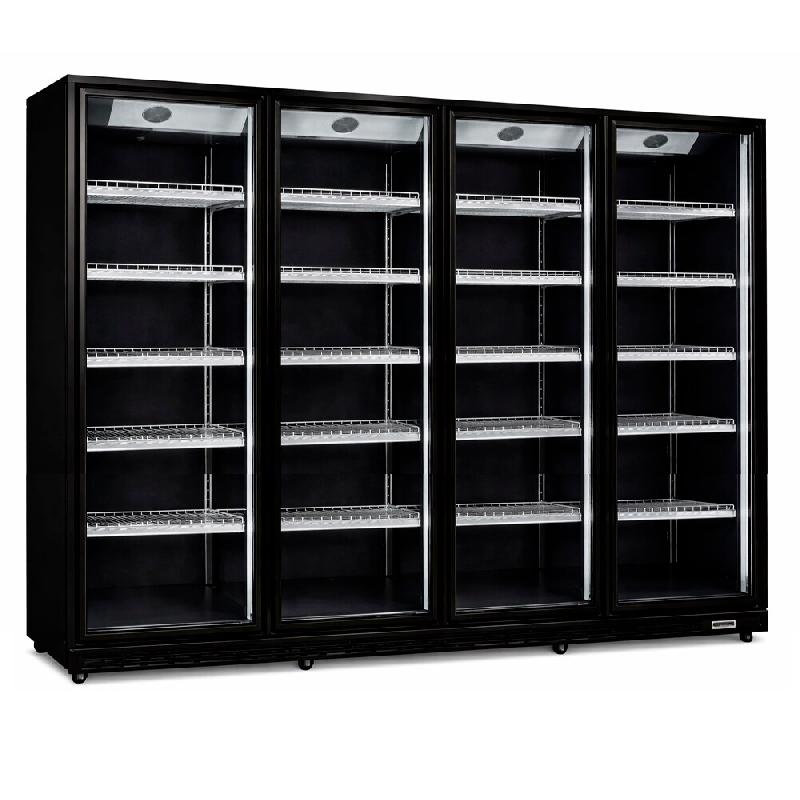 Romux® Armoire Réfrigérée Négative MD 4 Portes Noir 2200 Litres avec éclairage LED avec Refroidissement Ventilées | Armoire Verticale Négative_0