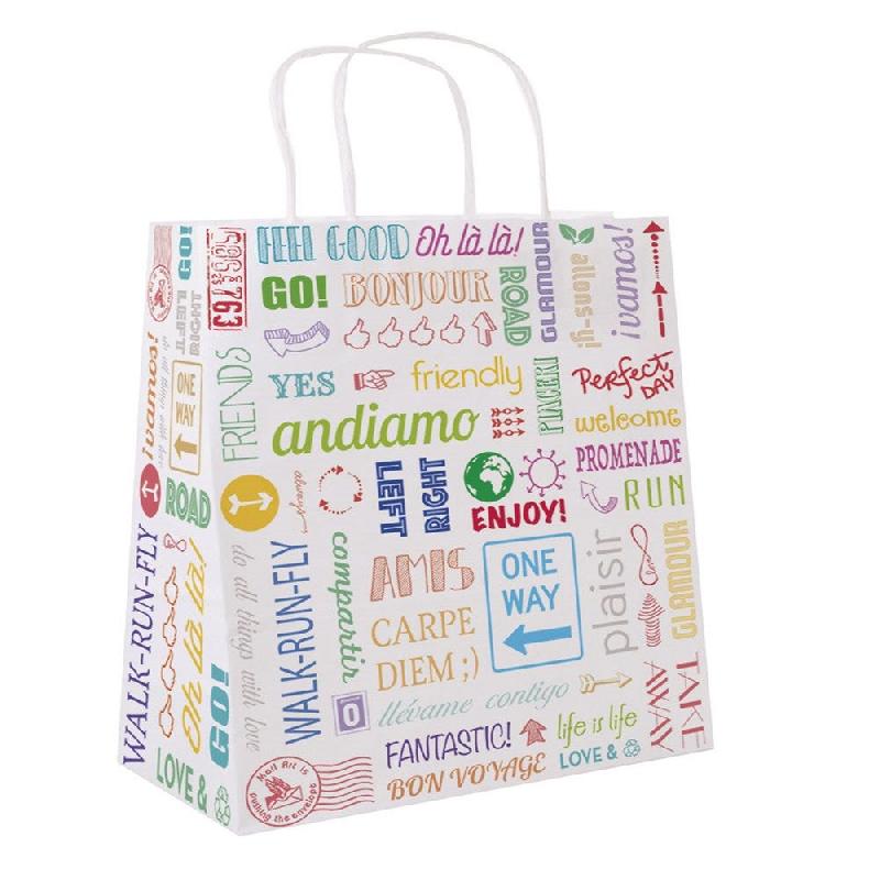 Sac kraft traiteur poignées torsadées Parole 26+14x32cm - par 250_0
