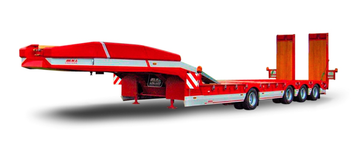 Semi-remorque surbaissée AMC CASTERA SRPE 3+1 - 4 essieux - PTAC 74T - Plancher bois exotique_0