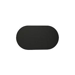 Stil Casa, set de 12 chemins de table unicolores, polyuréthane cousu, 58xh. 38 cm, finition dollar couleur noir. - RUN6838-ND_0