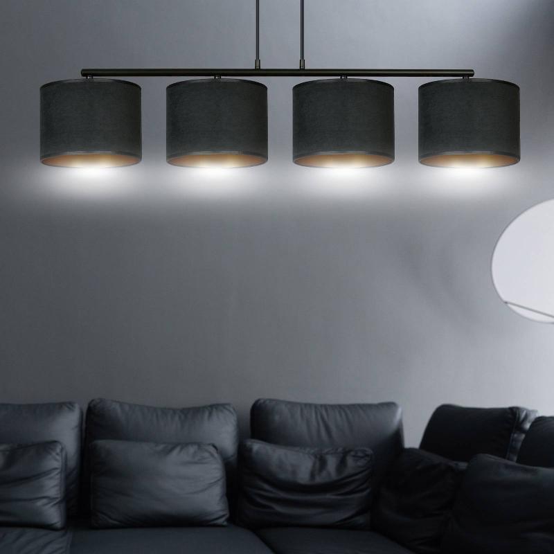 EMIBIG LIGHTING SUSPENSION JARI X4 LONGUE, NOIR-DORÉ