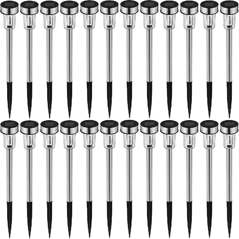 Tectake Lot de 24 lampes solaires LED lumière colorée  argent - 403913 - argenté inox 403913_0