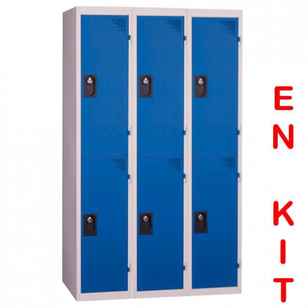 Vestiaire multicases Rolléco - 6 cases - 3 colonnes - Largeur 400 mm - Tôle d'acier 7/10ème_0