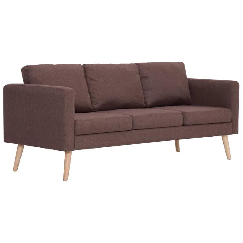 VidaXL Canapé à 3 places tissu marron Modèle Sienna - 281354_0