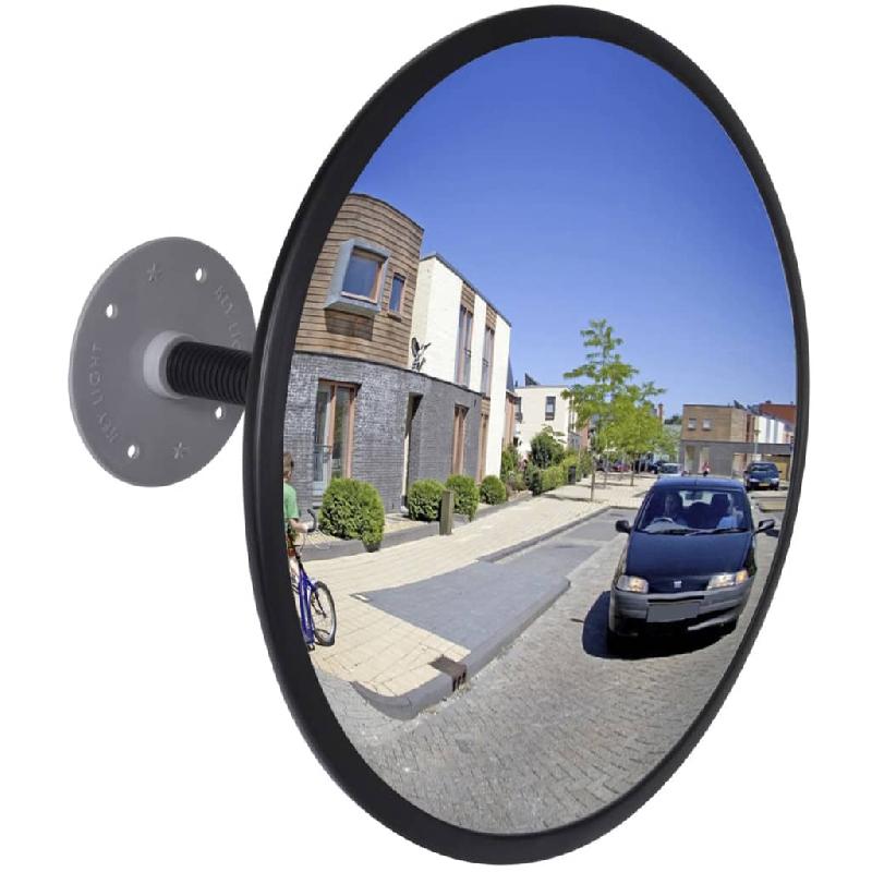 Vidaxl miroir de trafic convexe acrylique noir 30 cm intérieur 141678_0