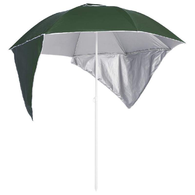 VidaXL Parasol de plage avec parois latérales vert 215 cm Modèle Ombre Gamma Prime - 318838_0