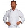William - Veste de cuisine homme col Mao - Vincent Albane - manches courtes ou longues, double pressionnage, blanc ou noir_0
