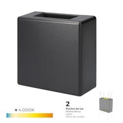 Applique Led 3W 85Lm 4000K Lumière Dia Ip65 12X12X5Cm Square 2 Projections Edm - 8425998321418_0