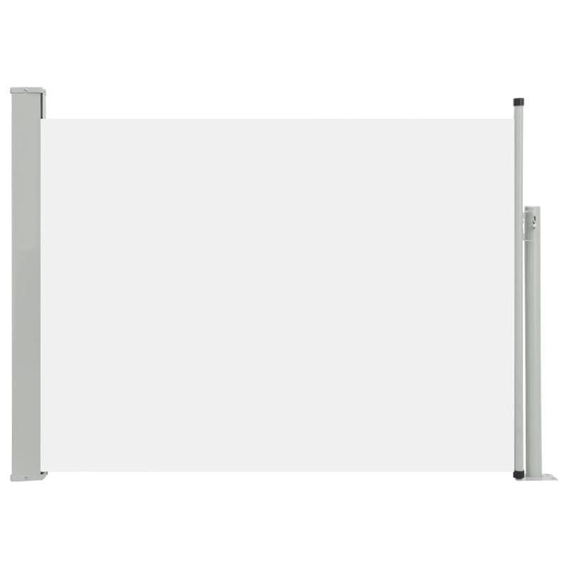 Auvent paravent store latéral rétractable - brise-vue de patio, jardin, terrasse, balcon, protection visuelle 100 x 500 cm - crème_0