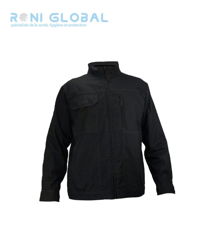 Blouson logistique polyester/coton - TYPHON+ PBV - Col officier - Poches multiples - Noir_0
