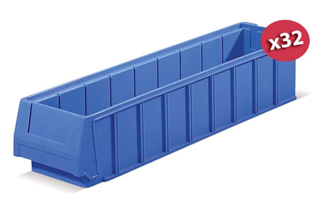 Carton de 32 bacs tiroirs plastique multibox h. L.120 x p.500 mm_0