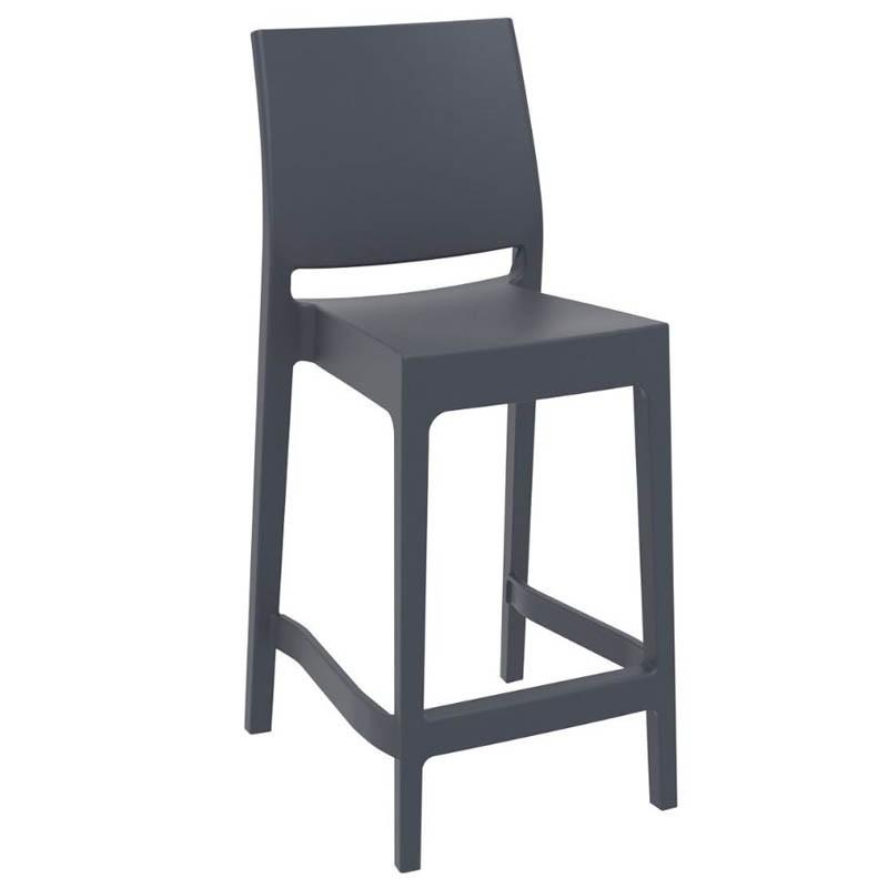 Chaise haute restaurant Inca assise 65cm - GRIS FONCE_0