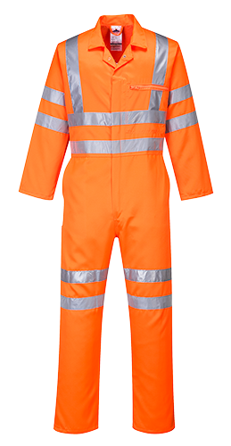 Combinaison hi-vis poly-coton orange RIS RT42 - M - bandes réfléchissantes, 4 poches, certifiée CE_0