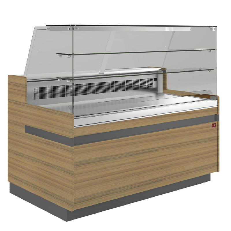 Comptoir presentation réfrigéré positif vitre droite haute ventilé  bois médium 1538 mm de largeur - VA15XE2/R2_0