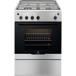 Cuisinière à gaz EKG60100VX - four avec nettoyage facile - porte plein verre_0