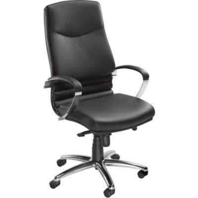 Fauteuil direction PERFECTO Cuir  Hauteur dossier 72 cm Noir / Chrome_0