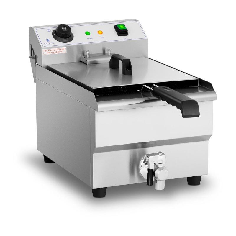 Friteuse électrique professionnelle 13 litres - 3 200 watts - robinet de vidange - zone froide - référence 14_0001781_0