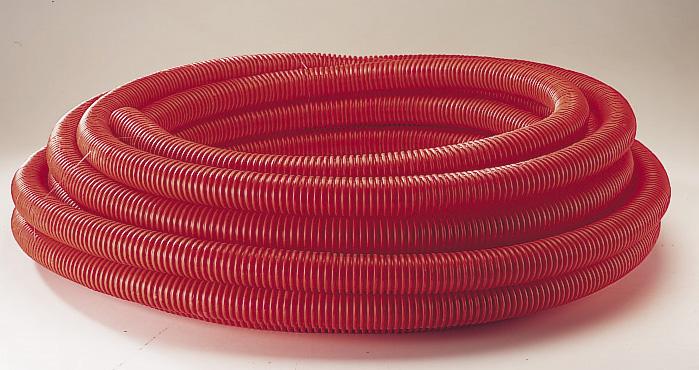 Gaine pour réseaux enterrés JANOFLEX - rouge, diamètre 63 mm, longueur 25 m - annelé extérieur, lisse intérieur_0
