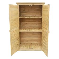 Helloshop26 - Armoire abri de jardin portes en lamelles 160 cm bois d'épicéa toit bitumé 16_0002170 - 3000048271537_0