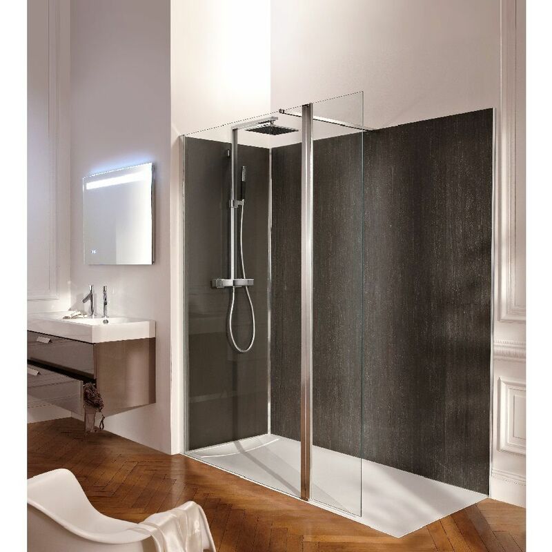 RECEVEUR DE DOUCHE A POSER EXTRA-PLAT ANTI-DERAPANT EN ACRYLIQUE BLANC  RECTANGLE - 160x80cm - Aurlane