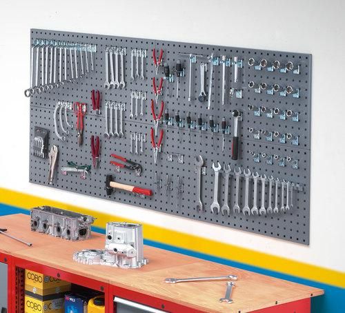 Lot de 4 panneaux muraux perforés porte outils avec crochets