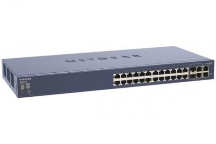 NETGEAR FS728TS - Commutateur manageable niveau 2 stackable - 24 ports 10/100 + 4 ports Gigabit + 2 slots mini GBIC SFP_0