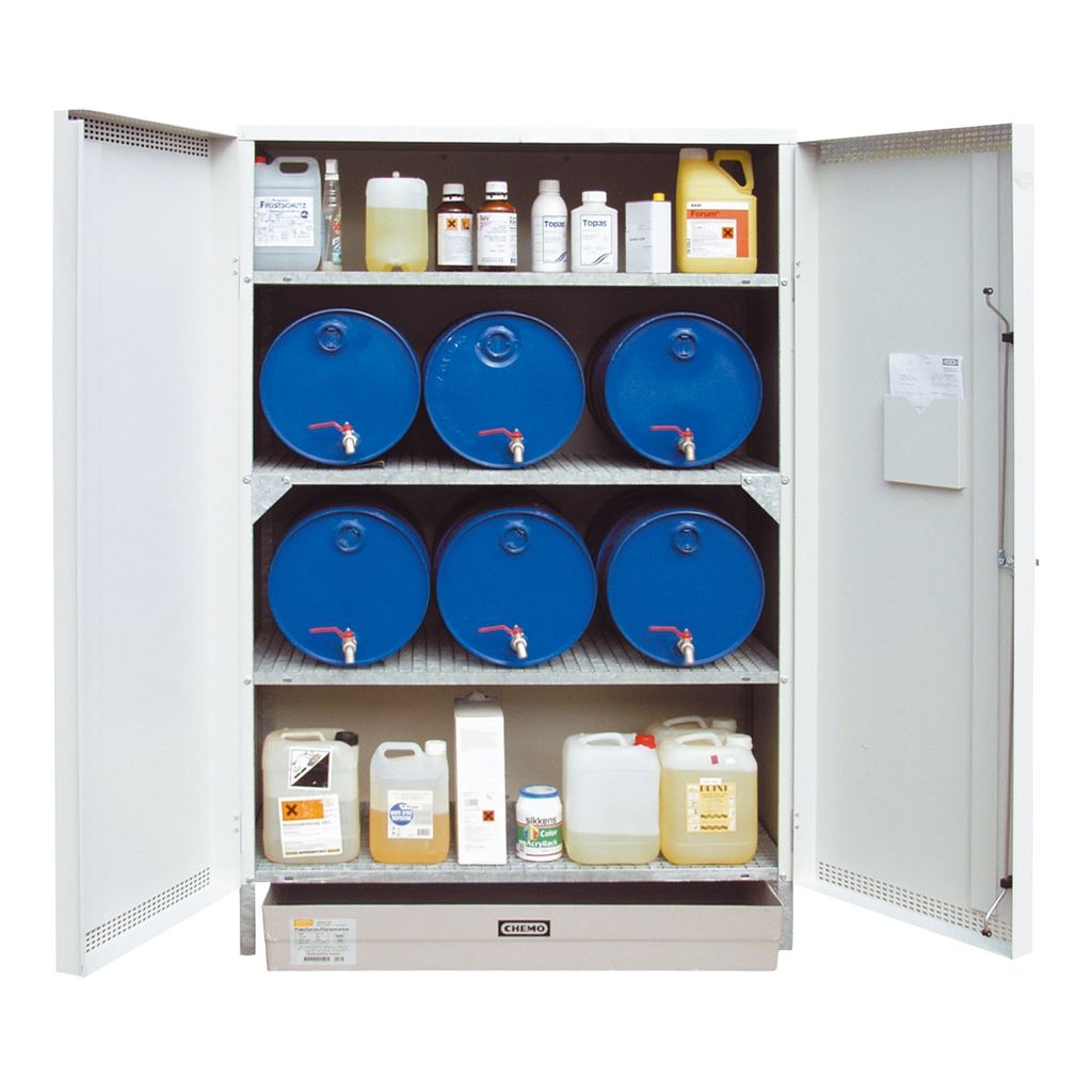 Phyto 4 (132x80x200) - Armoire phytosanitaire en acier laqué gris avec bac de rétention 150 L - Collvert - Poids 202 kg_0