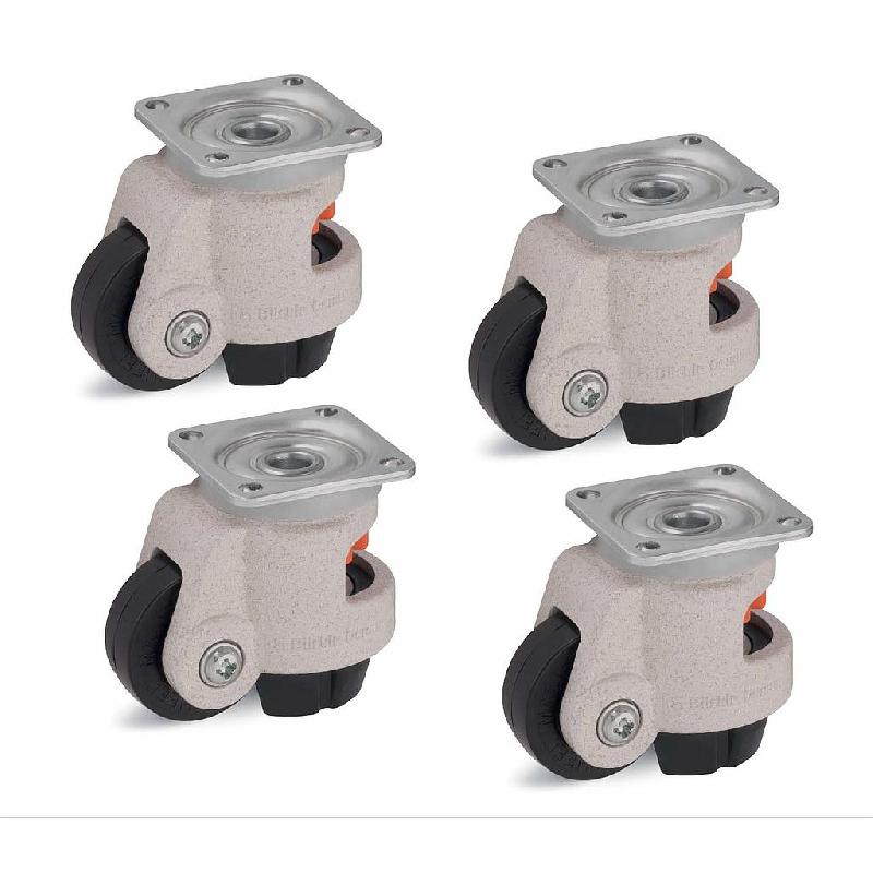 Jeu de 4 - Roulette niveleuse 63mm Roue Blickle Roulette 500kg HRP-POA 63G_0