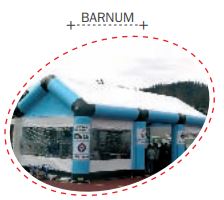 Stand gonflable dôme barnum - 12x8m - Surface utile 77m² - Hauteur 5,70m - Résistance au vent - Options personnalisables_0