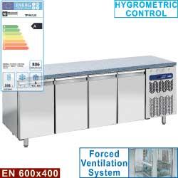 Table frigorifique ventilée 4 portes 600x400 - top en granit biseauté TP4N/LG_0