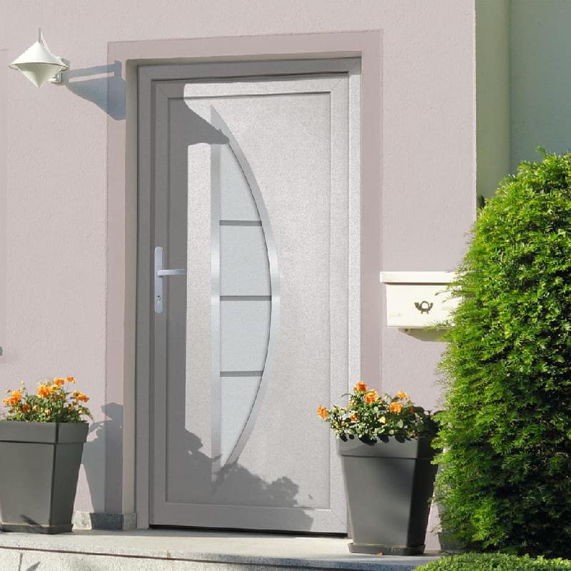 Vidaxl porte d'entrée blanc 108x208 cm pvc 3187866_0