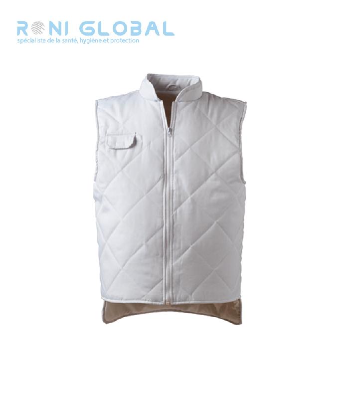 Gilet de travail thermique blanc - Polyester et coton - 3 poches - Albatros Coverguard_0