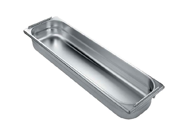 BAC GASTRO INOX 2/4 PERFORÉ À  ANSES ESCAMOTABLES - H 100 MM