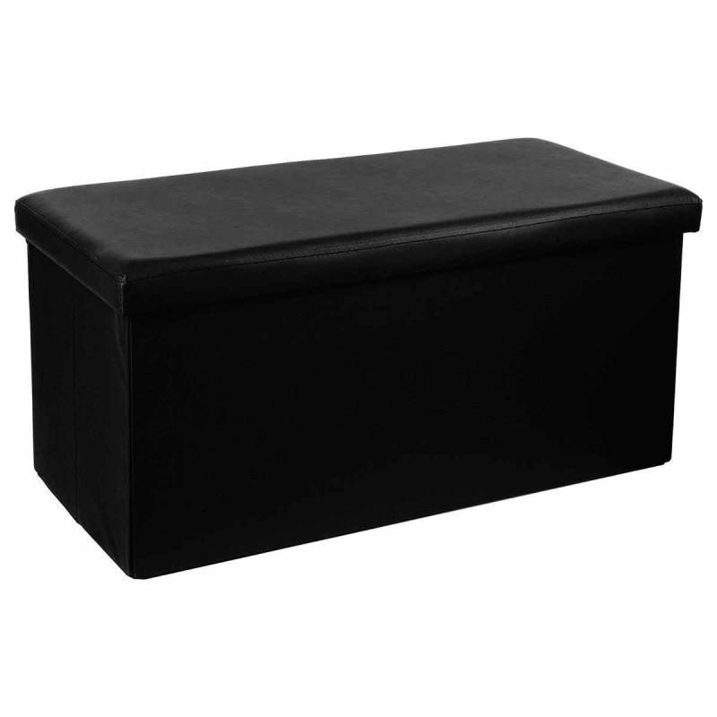 Banquette pliante double 76 cm - Noir - Paris Prix - Pratique et Design avec coffre de rangement_0