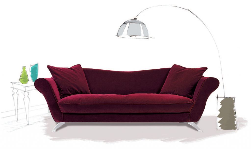 Canapé gamme Ambre - glamour, somptueux avec pieds métalliques et assise Plumtex_0
