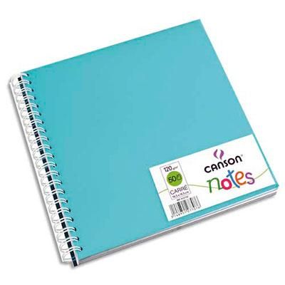 CARNETS DE NOTES CANSON - COUVERTURE EN POLYPRO - 18,5 X 18,5 CM - 100 PAGES - 120G - COLORIS ASSORTIS