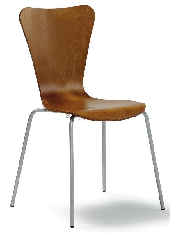 Chaise Melina - coque multiplis en hêtre - piètement métal époxy_0