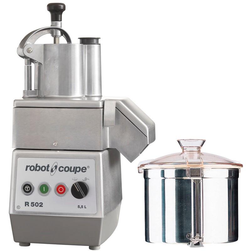Combiné cutter & coupe-légumes R502 Robot Coupe - 1000W, cuve inox 5,5L, large goulotte demi-lune_0