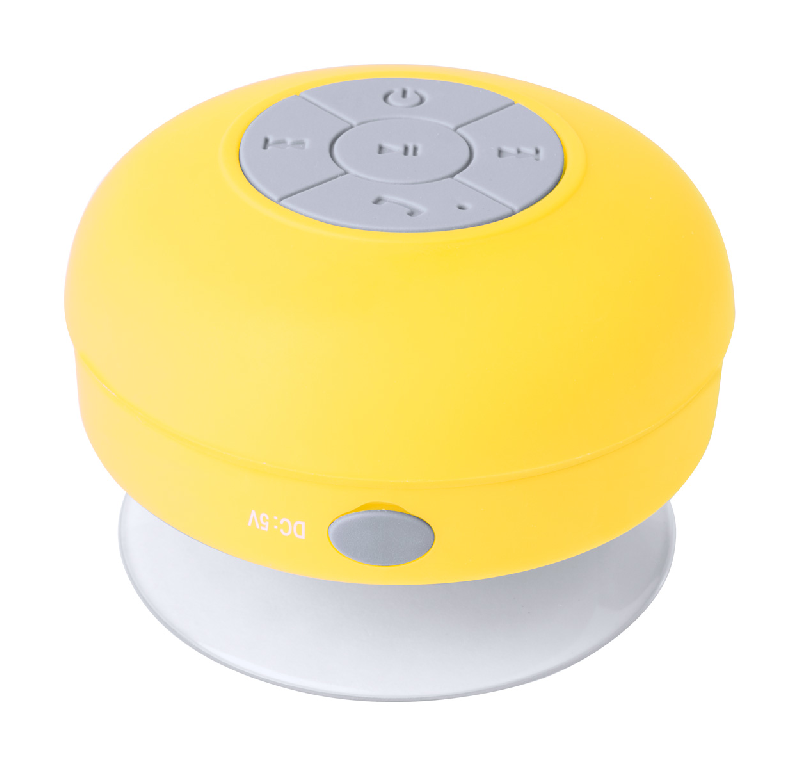 Enceinte Bluetooth étanche IPX4 - Ventouse pour adhérence parfaite - Fonction main libre - Couleur jaune_0