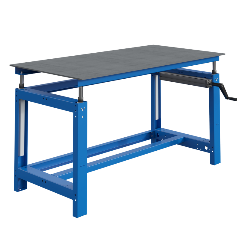 Établi SI Soudure - Plateau acier 8mm - Hauteur réglable manivelle - Charge 200kg - Sofame_0