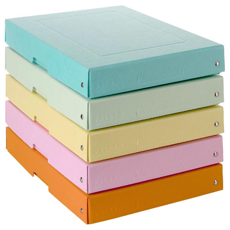 Falken Lot de 5 Boîte PureBox Pastel A4 haut. 40 mm, en carton ép. 1,25 mm, coloris assortis - multicolore en carton 22001952000F_0