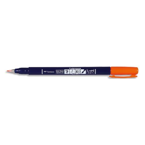 FEUTRE ECRITURE TOMBOW FUDENOSUKE POINTE DURE - BASE D'EAU AVEC PIGMENTS - INODORE - COLORIS ORANGE