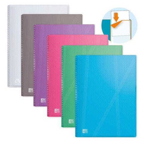 LOT DE 25 - PROTÈGE-DOCUMENTS OXFORD HAWAÏ A4 40 VUES / 20 POCHETTES COUVERTURE POLYPRO COLORIS ASSORTIS
