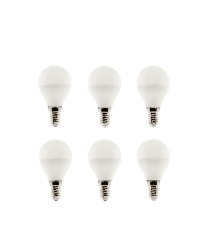 Lot de 6 Ampoules LED Sphérique 5W E14 - 400lm - 6500K - Longue durée de vie - Classe A+_0